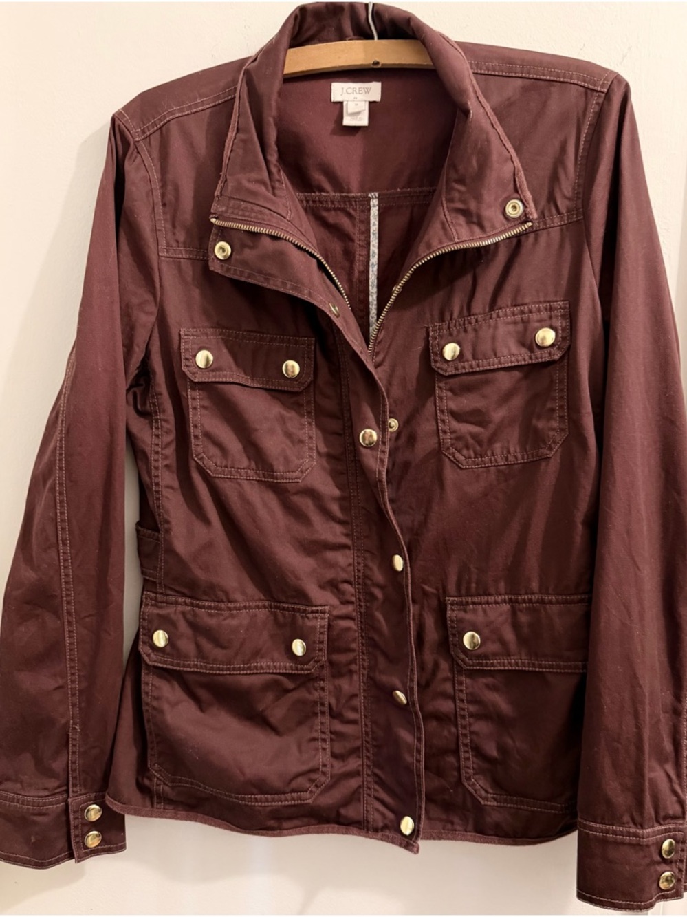 J. Crew Women's Utility Jacket - Deep Burgundy/Brown